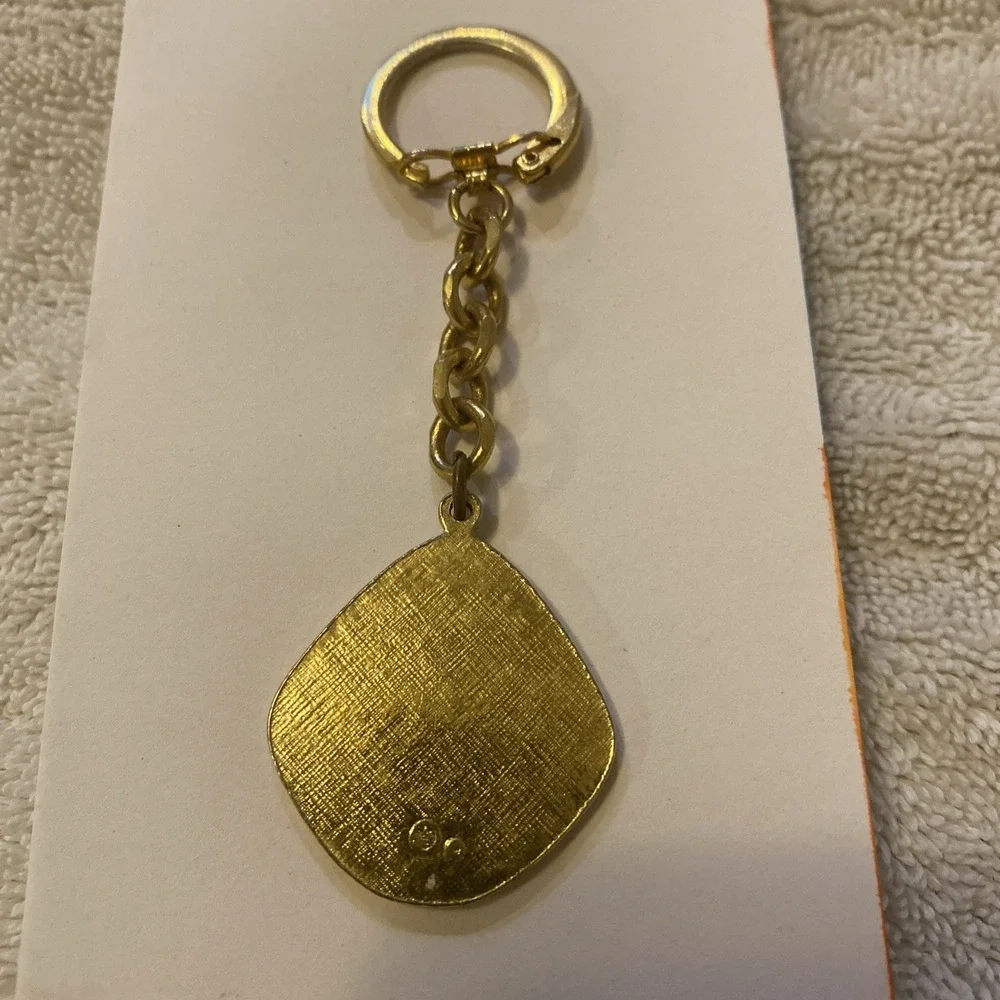 Vintage Chevrolet Brass And Enamel Key Chain